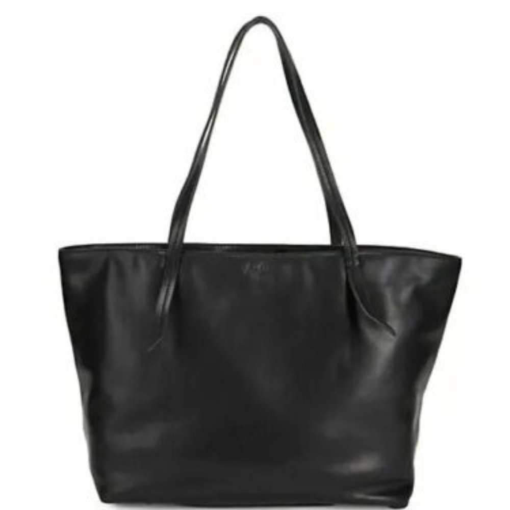 Sam Edelman Women's Medium Eden Leather Top Magnet Closure Tote Batg - Black